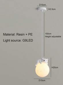 LED Cute Animal Children's Room Chandelier, G9 Light Source, 1.5m Adjustable Pendant Rope, Suitable For Children's Room, Bedroom, Corridor Decorative Lighting, Warm Atmosphere Light