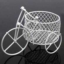 1pc Pink Iron Tricycle Candy Basket Cosmetic Storage Rack Wedding Wedding Candy Box Creative Wedding Gift Ornaments - Pink - View 8