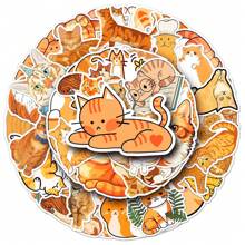 50 stuks Teckel Oranje Kat Knutselbenodigdheden & Stickers, Pet Friend Graffiti Stickers, Katten Hondenhok Decors, Scrapbook Stempels/Stickers, Anime Posters Vakantie Decors, Mode Liefde Voor Cadeaus Telefoons Laptops Notebooks, Lente, Buiten