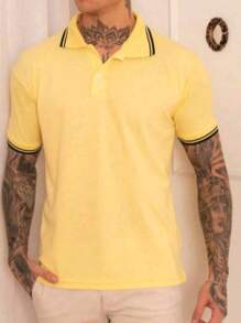 Men's Basic UNISEX POLO Shirt - Màu vàng - Xem 2