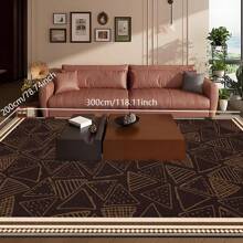 600g/㎡ 水晶天鹅绒古典东方奖章图案地毯，5mm 厚，红色和蓝色色调，适合户外露营、露台、门廊、花园、厨房、室内家居使用、房车 - 彩色 - 查看 5