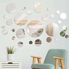 3 Pieces/Wedding Decoration Mirror Tray, Circular Center Decoration Tray, Used For Candle Base, Tray, Wedding, Party Decoration, 2mm Thick, Tear Off The Protective Film, Like A Mirror, Tough, Not Easy To Break, Can Be Used As A Tray, And Can Also Decorate Walls And Corridors.