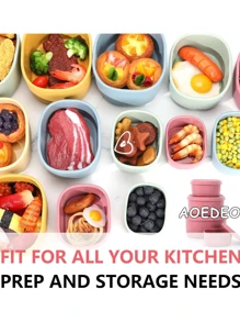 Contenedores de almacenamiento de alimentos de silicona plegables y reutilizables con tapas para fiestas navideñas, meriendas, camping, almuerzos, cajas bento y de vuelta al colegio - Multicolor - Ver 10