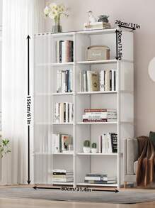 1 件便携式立方体衣柜整理器，多功能，紧凑型，31.5 X 15.7 英寸，独立式衣柜，带窗帘、书架，卧室和客厅家用储物 - 彩色 - 查看 1