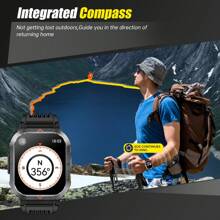 EIGIIS Men's Smart Sports Watch, With LED Light, 100+ Sports Modes, Supports Multiple Languages, Message Reminder, Wireless Calling (Answering/Making Calls), Do Not Disturb Mode, Weather Forecast, Compatible With Android And IOS, Holiday Gift