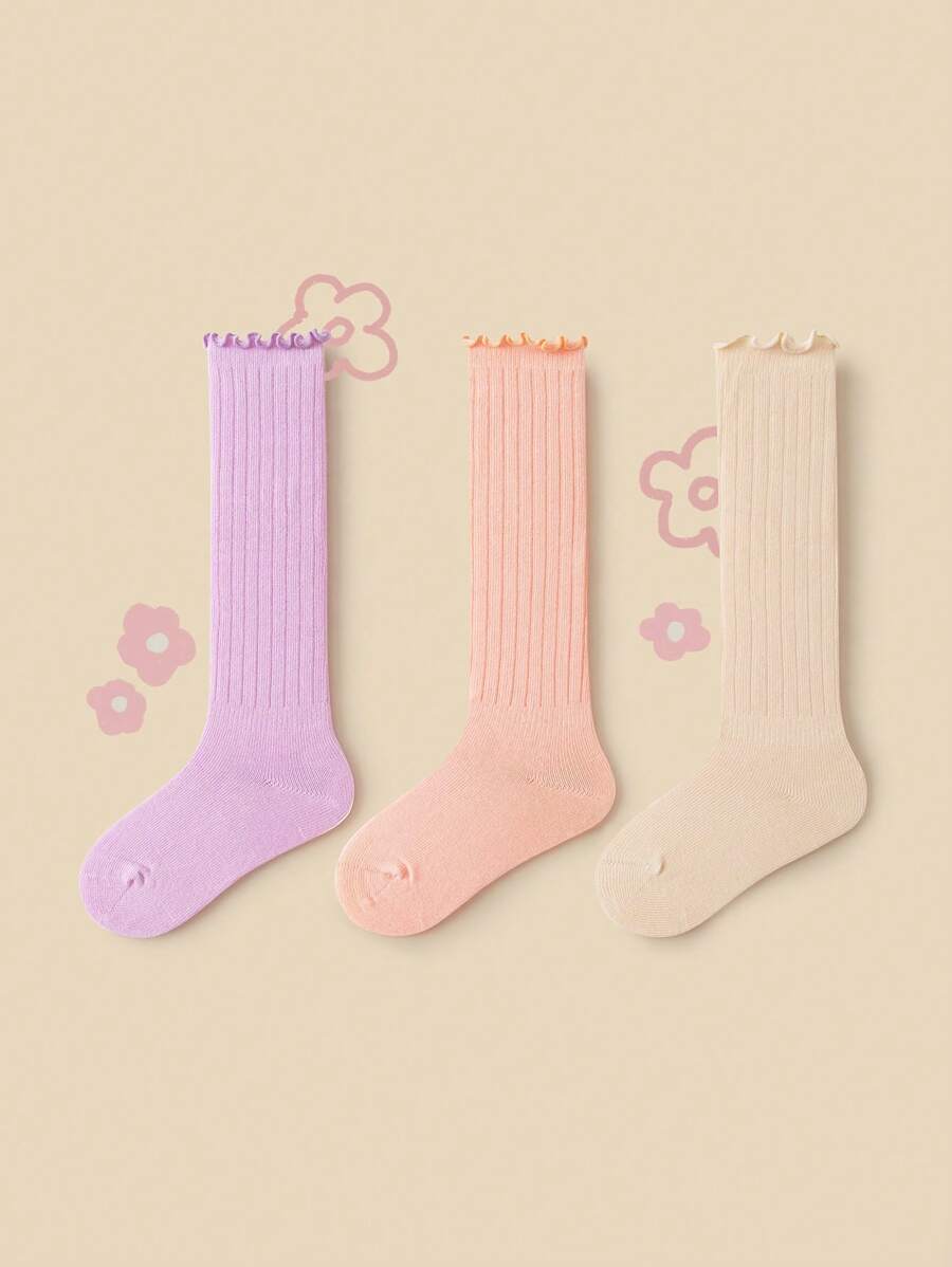 mini bala 兒童透氣棉襪，無汗船員襪，3包 - 紫紅色調 - 查看 1