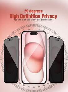 Paquete de 2 protectores de pantalla de vidrio templado con serigrafía antirreflectante y antiespionaje, a prueba de agua y resistentes a los arañazos, compatibles con iPhone 7/8/X/XS/11/12/13/14/15 Pro Max/16 Pro Max/16 Plus/16e - paquete de 2 piezas - Ver 2