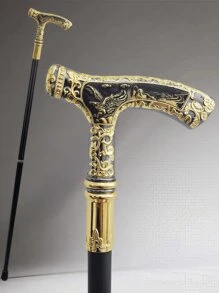 1 件双色 T 形白羊座和鹰星座金箔图案可拆卸优雅金属绅士手杖，适合日常、节日礼物、万圣节角色扮演和舞台表演返校万圣节配饰 - 彩色 - 查看 14