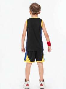 2pcs Boys Personalized Basketball Jersey, Kids Summer Sports Suit, Black Sleeveless Basketball Set, Boys Vest Set Custom, Student Basketball Match Team Uniform Custom, Sleeveless Vest Custom Text, Boys Basketball Shirt, Black Basketball Suit, Student Basketball Uniform Custom Name, Basketball Uniform, Student Basketball Uniform, Boys & Girls Basketball Uniform, Children Basketball Uniform, Girls Basketball Jersey, Girls Personalized Basketball Jersey