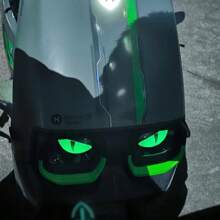 2 piezas Calcomanías decorativas luminiscentes 3D con ojos de gato para farolas de motocicletas, bicicletas y automóviles, personaliza tus vehículos, se ajusta a modelos de automóviles universales