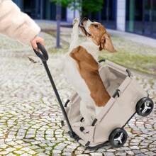 Dog Stroller For Small Dogs, Dog Buggy Foldable, Pet Cart Gray 4 Wheels For Travel Shopping For Dogs Cats