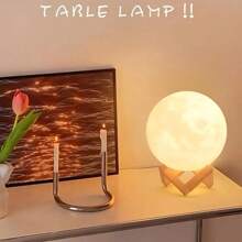 1 Decorazione 3D a luce di luna, adatta per camera da letto, ufficio, scrivania, perfetta per decorazione della casa, alimentata a batteria, perfetta come regalo per le vacanze