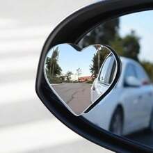 1 Pair Heart-Shaped Blind Spot Mirrors, 360° Viewing Angle Convex Car Blind Spot Mirrors, Frameless Vehicle Blind Spot Rearview Mirrors For Parking