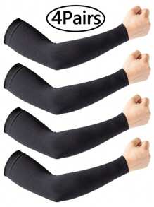 4 件/1 对男女通用臂套 - 纹身遮盖 - 篮球高尔夫足球防晒降温运动袖 - 压缩 - 纹身遮盖 - 青年防晒袖，男女通用