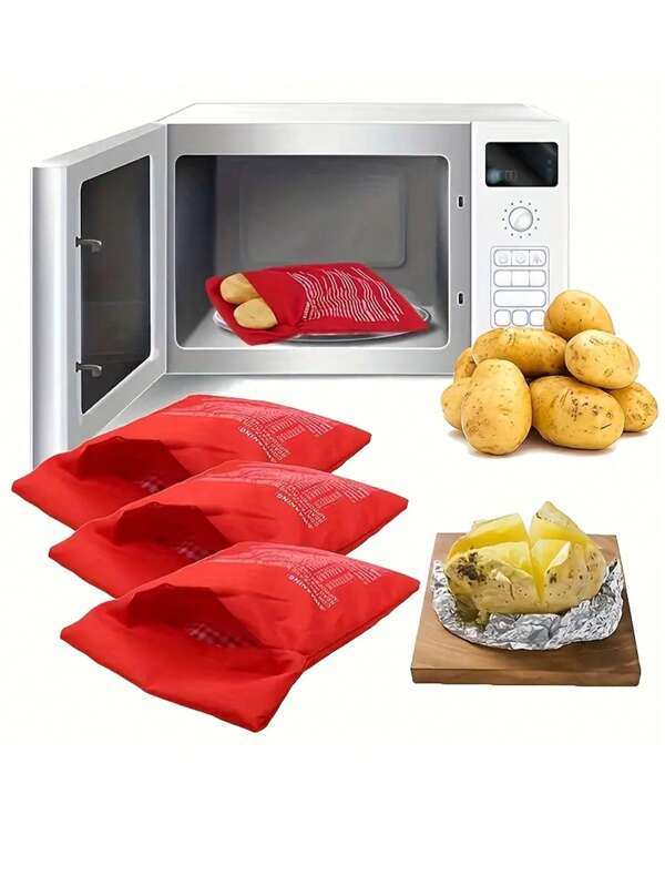 Bolsa reutilizable para cocinar patatas en el microondas - Patatas al horno rápidas y sencillas en minutos, accesorio de cocina para una preparación de comidas eficiente, accesorio para hornear patatas