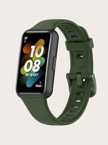 1pc Casual Solid Color Detachable Silicone Smart Band Strap Compatible With Huawei Band 7 - Band 7 - View 8