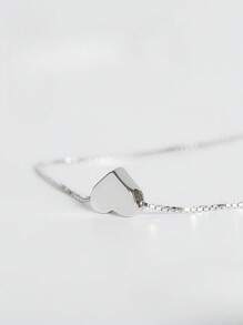 BALMORA 1pc 925 Silver Summer Beach Heart-Shaped Ankle Chain For Women To Wear Fashionable Foot Accessories, Birthday Gift, Jewelry Gift - Silver - View 2