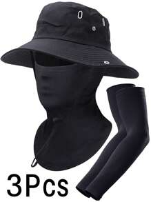 宽边太阳帽 + 面罩 + 袖套，UPF 50+ 防紫外线防水可打包渔夫帽，男女皆宜，钓鱼徒步海滩花园 - A - 查看 15