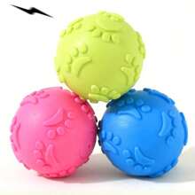3pcs New Cat/Dog Lover Gift And Dog/Cat Mom Love Pet Toys Chew Ball, Bite Resistant Grinding Sound Footprint Ball, Dog Lover And Dog Mom Love Toys, Cat/Dog Lover Gift And Dog/Cat Mom Love Pet Supplies, Cat Lover And Cat Mom Love Toy Ball, Squeaking Sound Ball