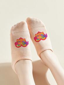 1/3/5/10 Pairs Of Women's Invisible Socks,Short Socks,White Socks,Women Socks,Cute Socks,Girls Socks, Black Socks,Cartoon Details, Guide Rail Breathable Hole Design, Moisture Wicking, Soft And Smooth, Suitable For Various Holidays, Sports, Leisure, Business And Other Daily Wear, Can Be Worn All Year Round, Color Combinations Are Random. - Multicolor - View 4