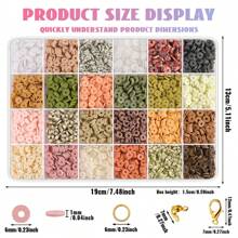 1000pcs/2542pcs Polymer Clay Flat Beads, 24 Colors Soft Clay Spacer Beads Set, Suitable For DIY Jewelry Making, Necklaces, Bracelets And Phone Charms Crafts - DIY Beading Jewelry Kit