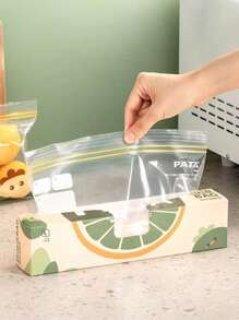 1pc PE Reusable Food Storage Bag With Double Zipper, Airtight Seal Bag For Fruits, Vegetables, Snacks, Freezer , Kitchen Organization Bag, Bulk Pack (Small: 30pcs / Medium: 20pcs / Large: 25pcs) - Clear - View 5
