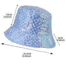 Women Summer Bucket Hat Colorful Sequin Wide Brim Sun Hat Fisherman Cap For Outdoor Travel Beach