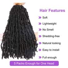 3 Packs 18 Inch Butterfly Locs Crochet Hair For Soft Distressed Faux Locs Pre Looped Pre-Twisted Braids (18 Inch 3 Packs, 1b) - Black - View 3