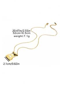 1pc Customized Envelope Stainless Steel Necklace, Fashionable Versatile Engraved Pendant Necklace, Valentine's Day Gift