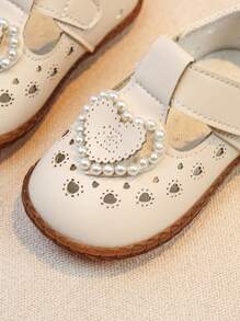 2025 Spring/Summer Heart Pattern Breathable Soft Bottom Princess Toddler Shoes, Baby & Infant Girls Shoes