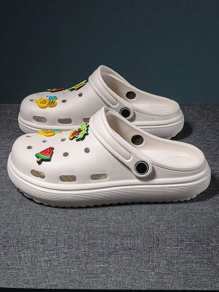 Sandalias deportivas para mujer, con diseño calado y suela cerrada, de estilo slip-on para exteriores, con suela suave antideslizante, ideales para el verano y la playa - Blanco - Añade 3