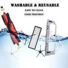 Replacement Spare Parts Compatible With Roborock S5,S5MAX,S6,S6MAX,S50,E4,S6 PURE,E5,S51,S52,S55,E2, E3,E5 E20 E25 E35 S50 S65 Xiao Mi Mijia Robot Vacuum,Accessories Removable Brush,Side Brush,Filter,Mop Cloth And Main Brush Cover.,Tool Accessories - Roborock & Mijia - View 2