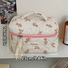 1 件/2 件/3 件可爱粉色小熊化妆收纳包套装，旅行便携式化妆收纳包，女士大号化妆包，手持护肤品收纳包，便携式化妆收纳包，可容纳口红、化妆品和护肤品，适合假日旅行、演出派对、日常使用、假日海滩、浴室收纳、卧室收纳，大容量 - 彩色 - 查看 10