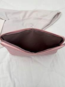 Fashion Solid Color Crocodile Grain Multi-Size Clutch, Casual Retro Portfolio Envelope Bag