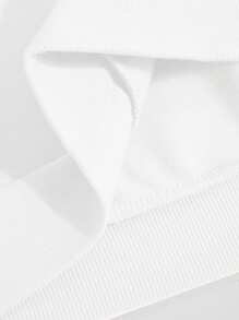 Personalised slogans,men's casual sports jersey, containing cotton, autumn and winter versatile, cold weather clothing, padded soft and comfortable,oversized,unisex, streetwear, layering - 白色 - 查看 4