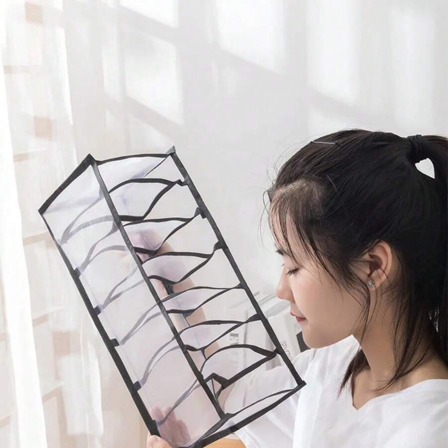 1pc Underwear Drawer Organizer Storage Box Foldable Closet Organizers Drawer Divider Storage Boxes For Underpants Socks Bra - Multicolor - View 1