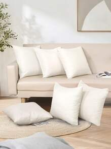 2 pièces/4 pièces/6 pièces Housses de coussin carrées vierges de type lin sans rembourrage, fermeture éclair cachée, housses de coussin décoratives DIY pour la chambre à coucher et le salon