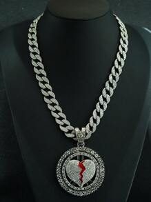 1 件全新旋转心形吊坠，独特个性化嘻哈男士珠宝，适合日常佩戴和派对 - 可旋轉愛心 - 查看 14