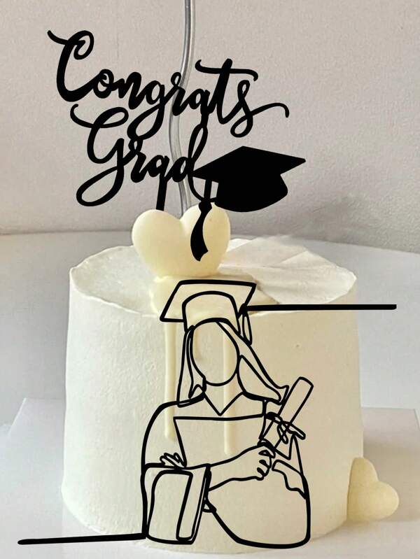 2 piezas de Toper de pastel acrílico "Felicidades graduados" con gorra doctoral para mujeres graduadas - Decoración de fiesta de graduación 2025, letras de pastel de celebración de doctorado, letras acrílicas brillantes con diseño de gorra de graduación, regalo por logro para mujeres con doctorado