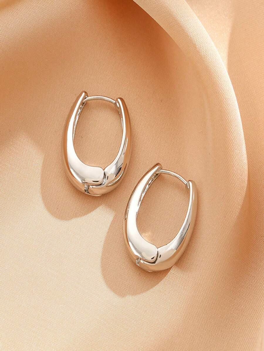 1 对时尚优雅的铜镀金简约葵花籽环状耳环，适合女性日常佩戴、宴会、派对、情人节礼物