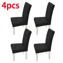 1/2/4/6 piezas Fundas de silla de microfibra de color liso