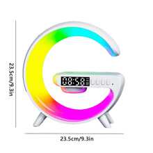 New Large Wireless Fast Charging Station - Sunrise Simulation, RGB Rhythm, Smart Wake-Up Light, Alarm Clock And Bedside Phone Holder, Smart Home Appliance | Modern Round Design | Portable Speaker, Holiday Gift (Needs To Be Plugged In To Charge The Speaker To Charge The Phone)