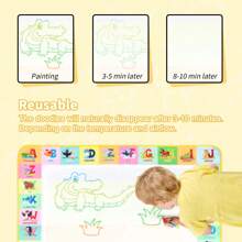 Tapete de desenho mágico com água, canetas mágicas grandes e reutilizáveis, brinquedo de prancheta para crianças, pintura Montessori de 99 x 79 cm, 100 x 80 cm, volta às aulas