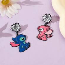 1/2 piezas Broche de Disney Stitch, el extraterrestre, divertido y de fantasía, pasador de esmalte de metal, joyería, accesorio para mochila, ropa, regalo festivo