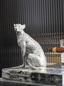 1 Stück Leoparden Statue Dekofigur, Retro Stil Harzdekoration für Studierzimmer, Flur, Büro, Hotel