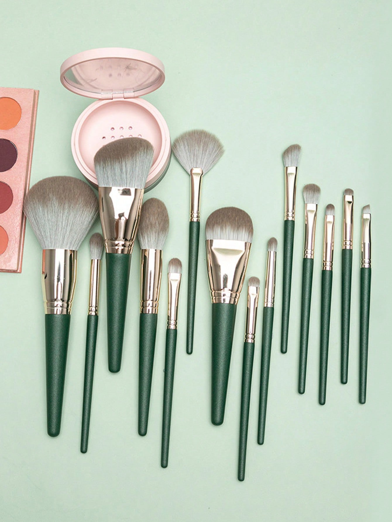 mulynsie طقم فرش مكياج كابوكي احترافي من 14 قطعة -...