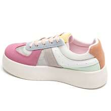 Lace-Up Platform Sneakers With Beaded Details And Stylish Chunky Sole - Multicolor - View 6