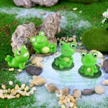 4pcs/Set Resin Fake Frog, Easter Bunny Figurine Ornaments, Suitable For Gardens, Home Decor, Outdoor Settings