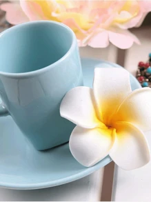 10/25 szt. Biała pianka hawajska Frangipani sztuczne płatki kwiatów Plumeria czapka do włosów wieniec kwiatowy DIY dekoracja ślubna do domu 5 cm