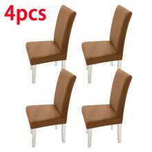 1/2/4/6 piezas Fundas de silla de microfibra de color liso